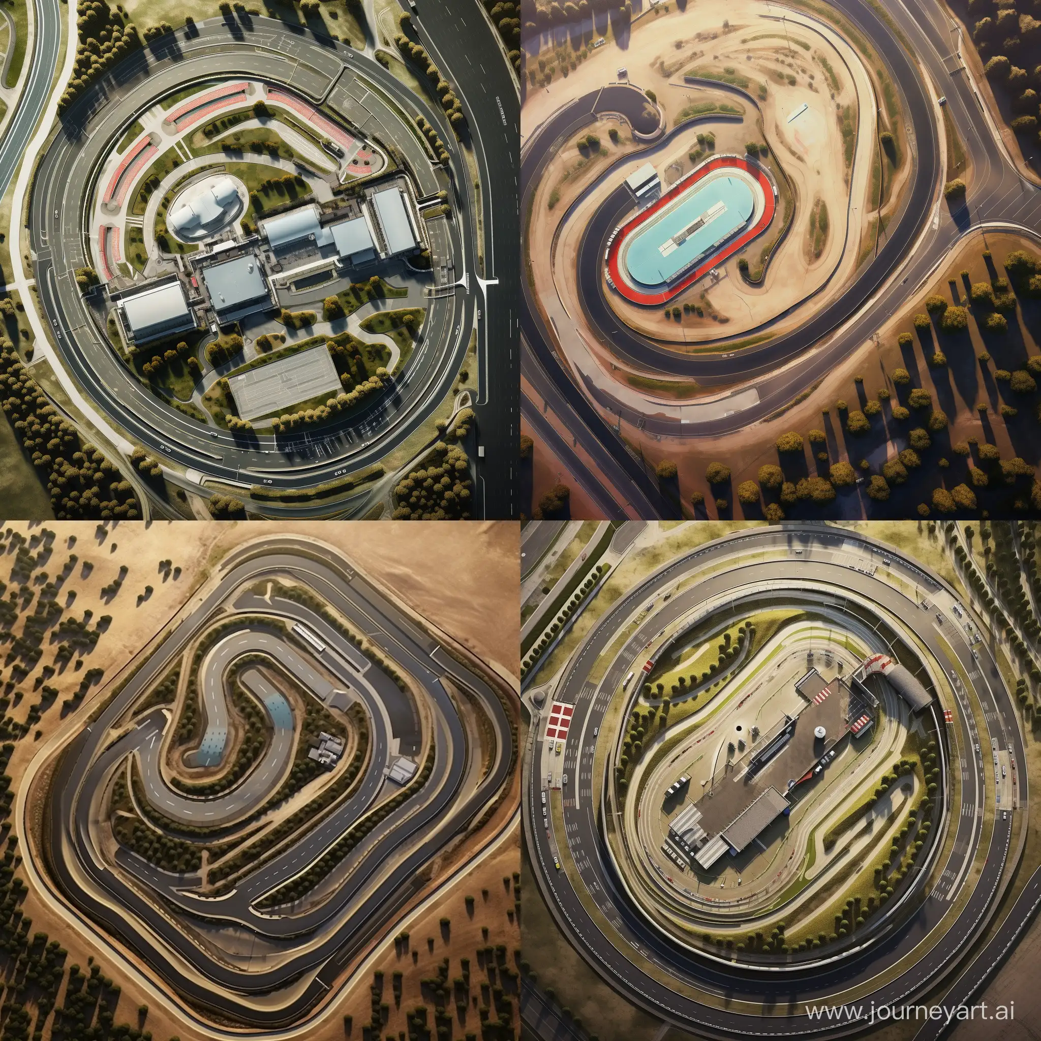 Racetrack from above, photorealistic