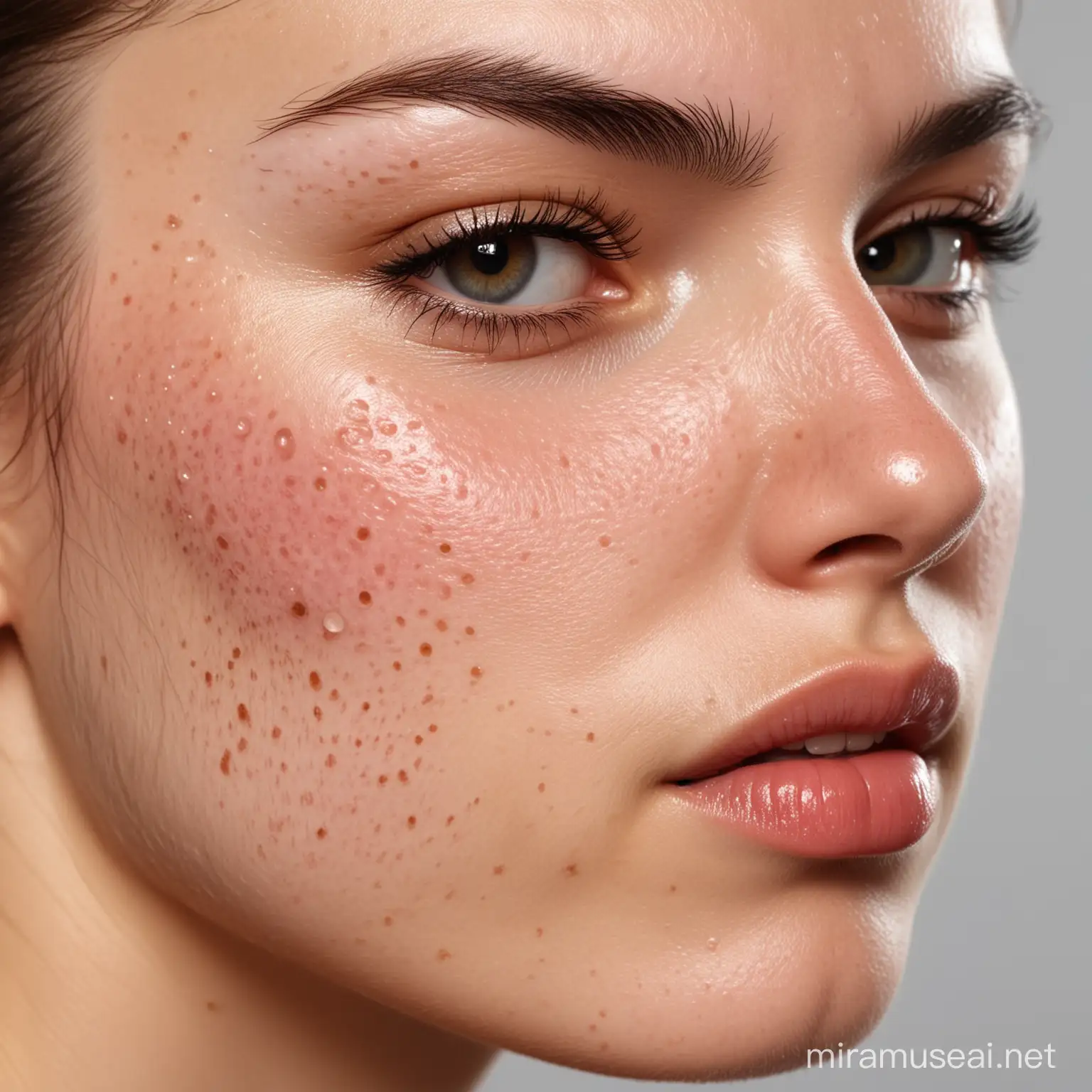 skins that show acne and pimples