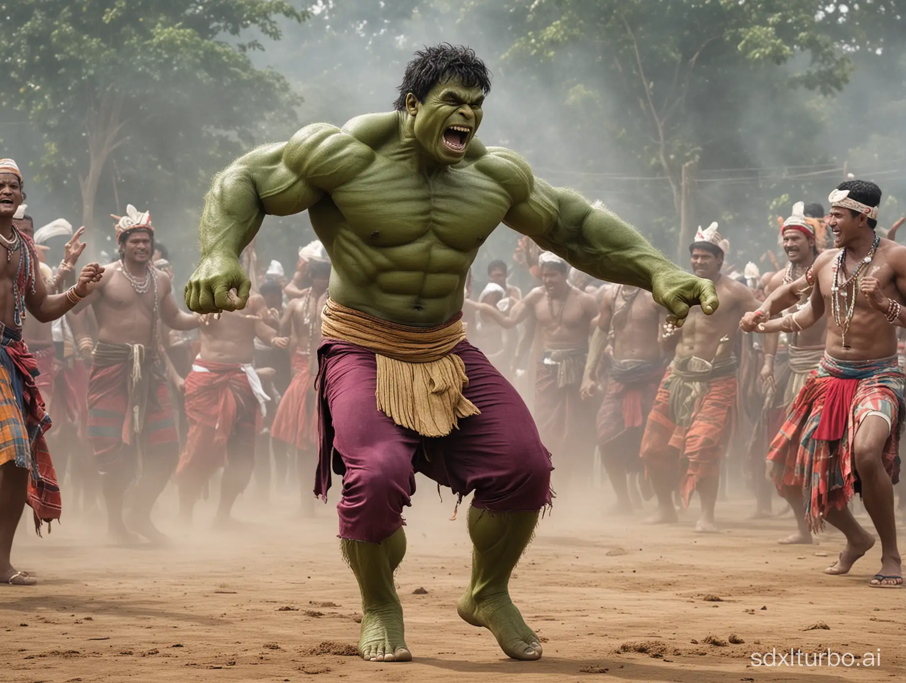 Hulk-Performing-Traditional-Jhumur-Dance-in-Assam