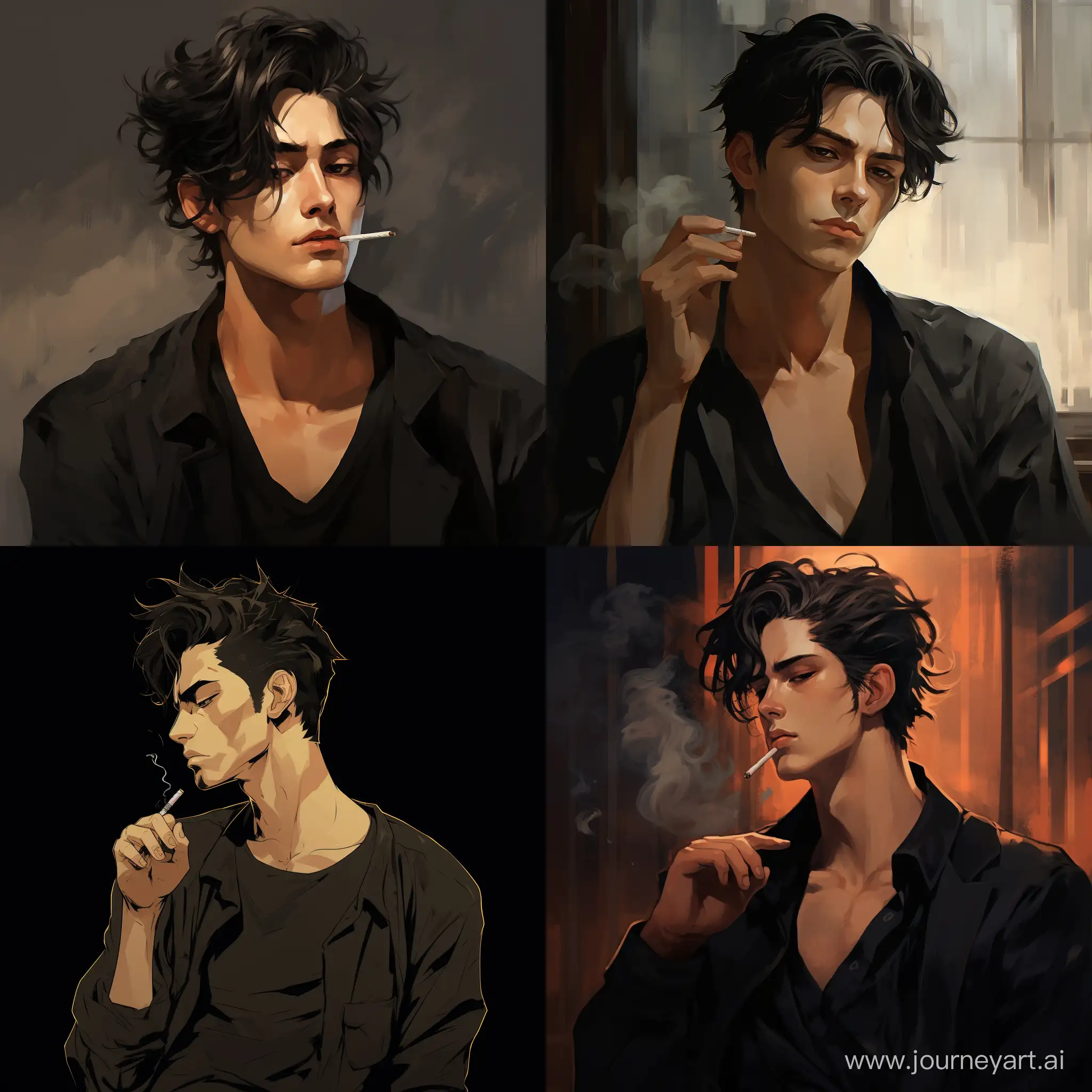 Mysterious-Anime-Man-with-Cigarette-in-Black-Shirt