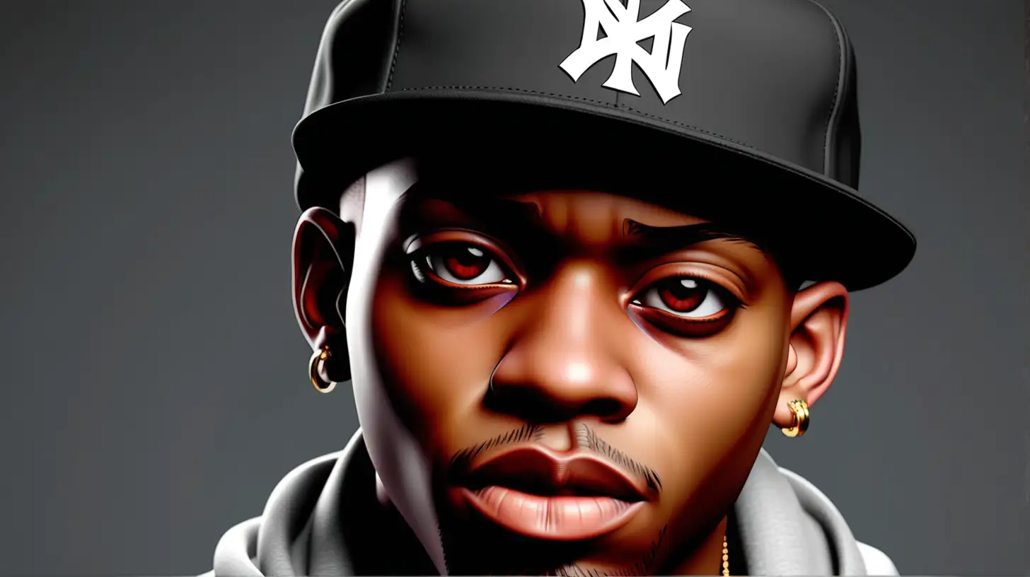 Charismatic Black Rapper Portrait Energetic Urban Artist in His Prime