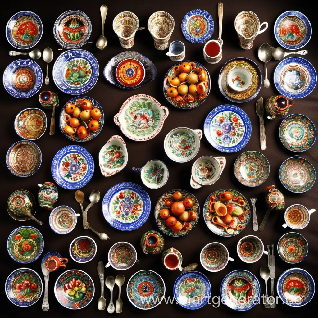 Traditional-Russian-Folk-Dishware-Arrangement