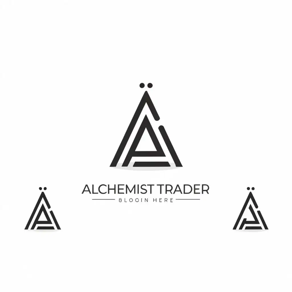 a logo design,with the text "Alchemist Trader", main symbol:AT,Minimalistic,be used in Finance industry,clear background