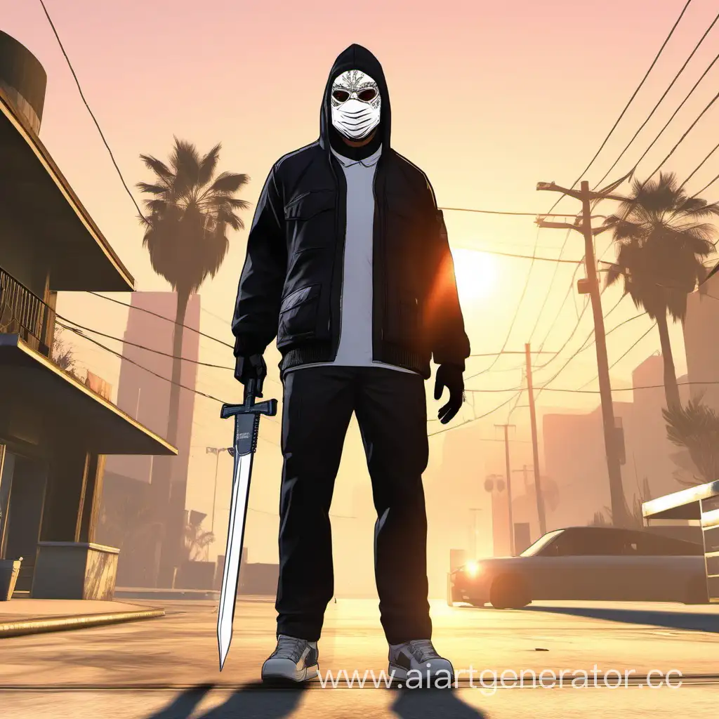 Masked-GTA-5-RP-Character-with-White-Swords-in-Warm-Setting