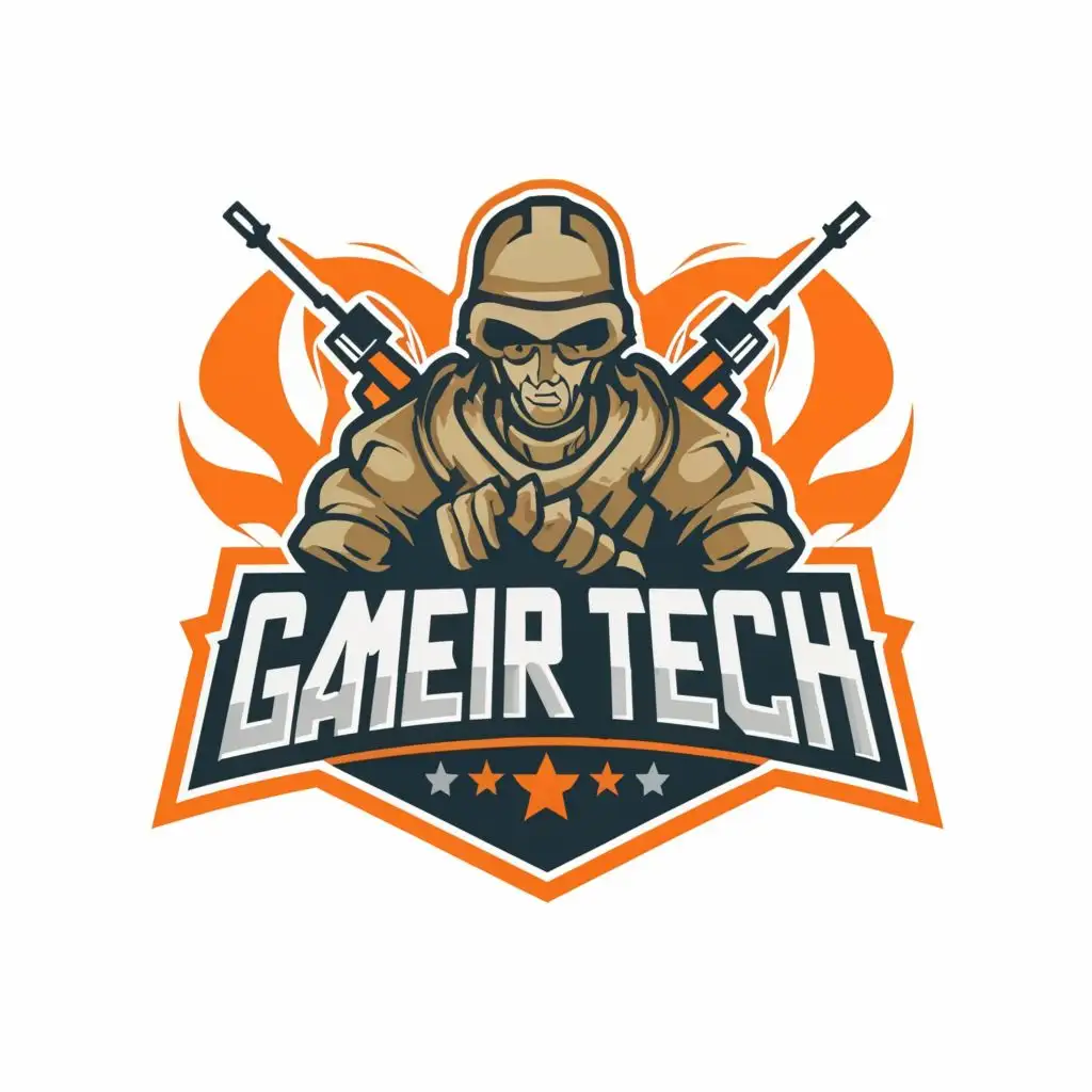 logo, war, with the text "Gamer Tech", typography, be used in Technology industry