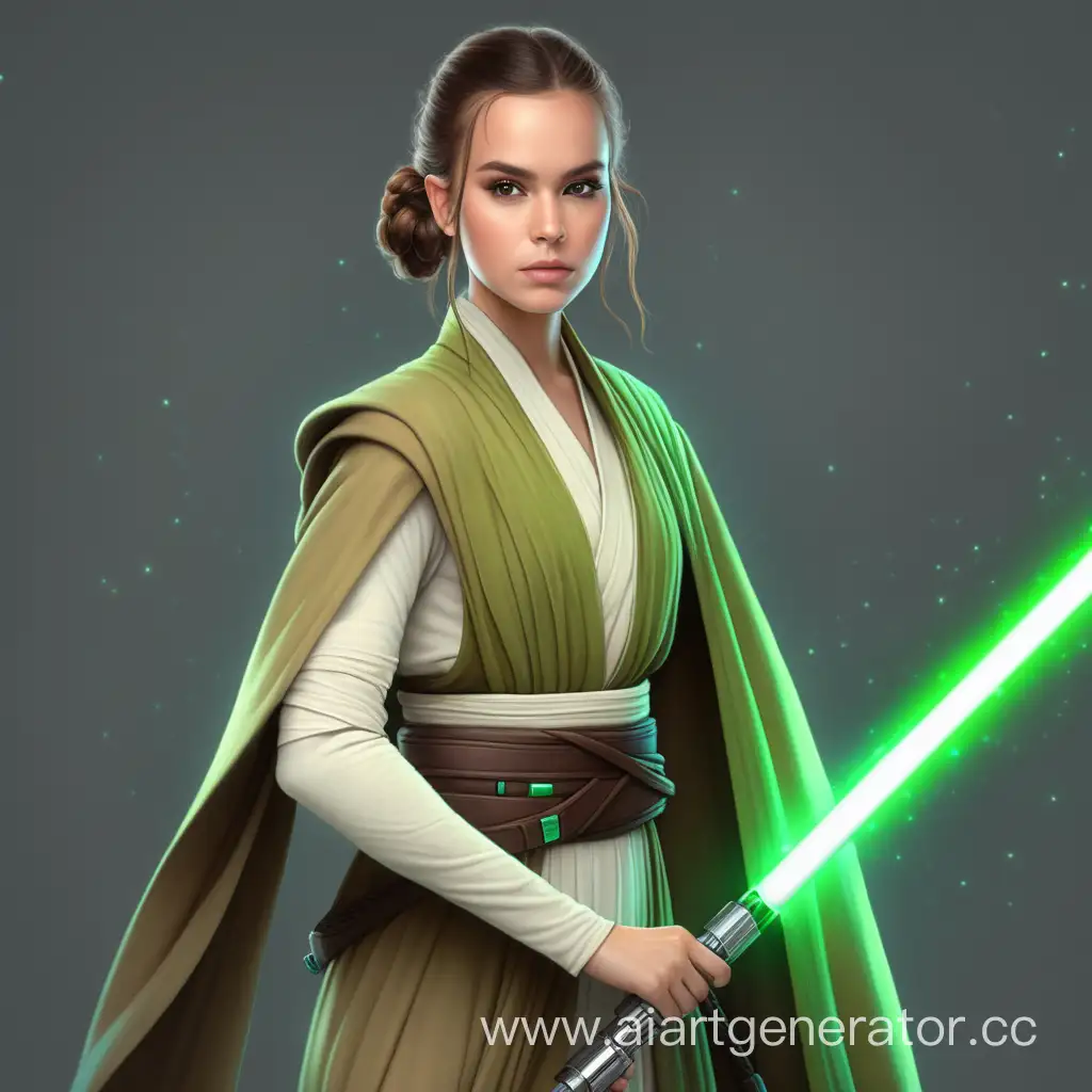 Female-Jedi-wielding-a-radiant-green-lightsaber-in-the-heat-of-battle