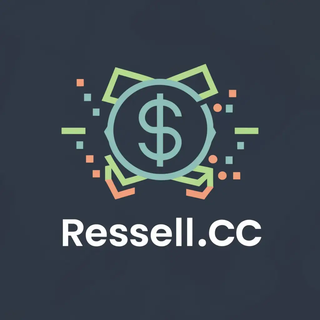 a logo design,with the text "Resell.cc", main symbol:cash,Moderate,clear background