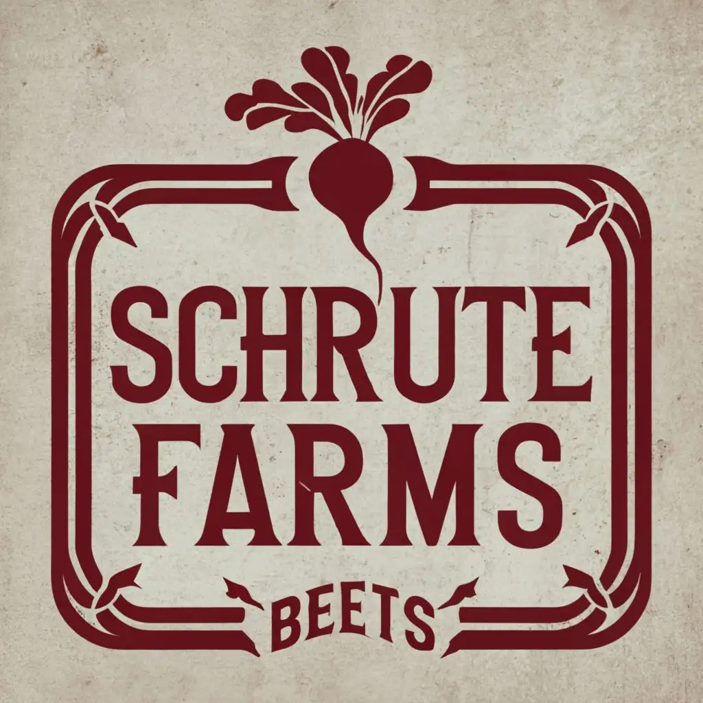 logo, SCHRUTE FARMS BEETS, with the text "SCHRUTE FARMS BEETS", typography