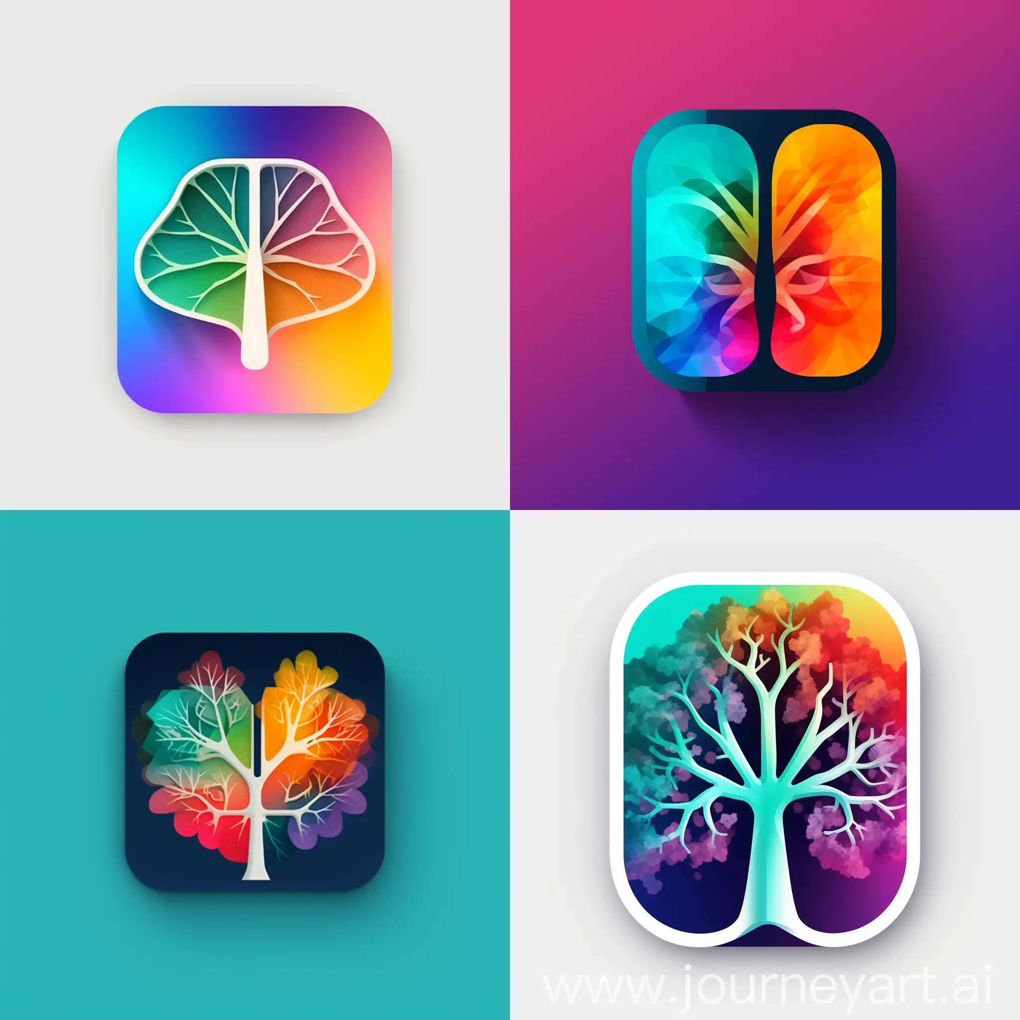 Beautiful colourful application icon for a lung ultrasound app, lungs, design, ux/ui, ux, ui --v 5 --q 2 --s 750 --upbeta