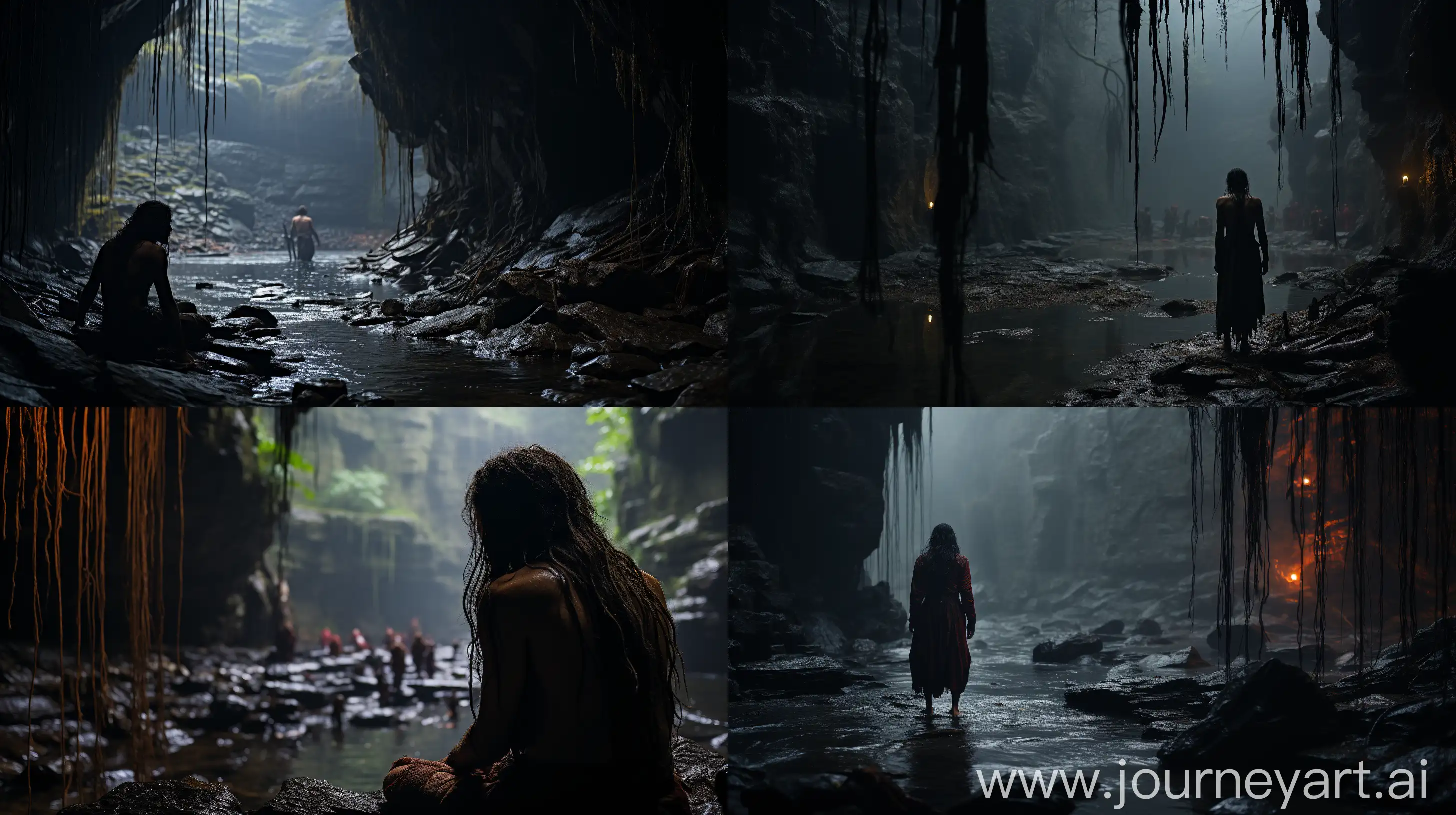 Ancient-Indian-Antagonist-in-Cave-with-Wildlife-Ambience