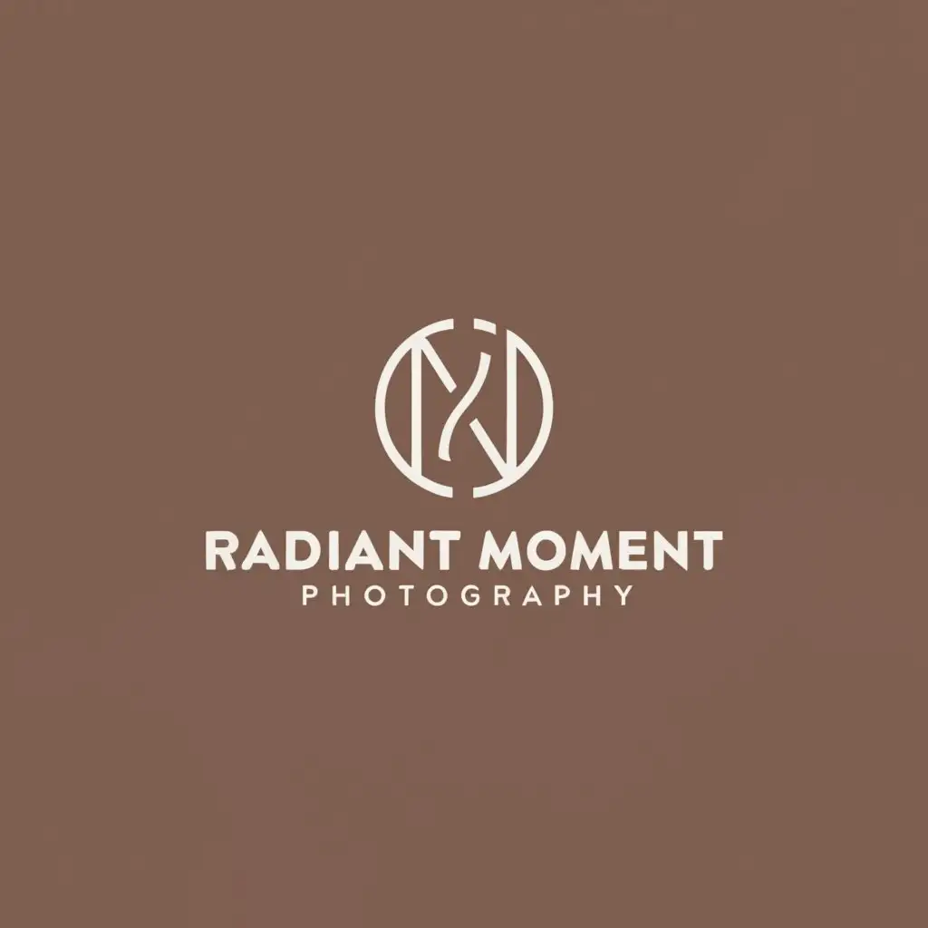 a logo design,with the text "RADIANT MOMENT PHOTOGRAPHY", main symbol:RM,Moderate,clear background