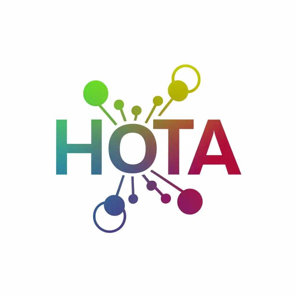a dark red logo design, with the text 'HOTA', main symbol: World Wide Web, Minimalistic, to be used in Technology industry, clear background, dark red