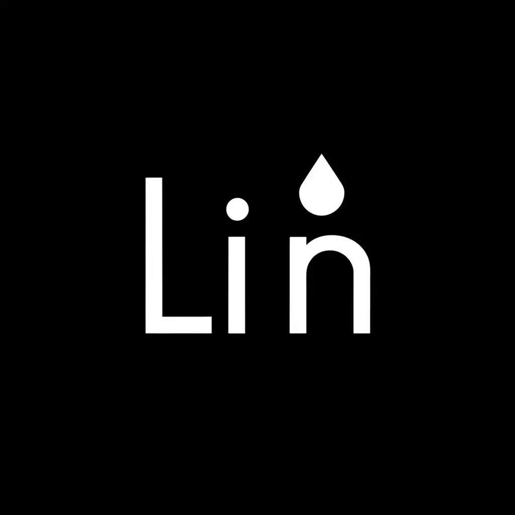a logo design,with the text "LIN", main symbol:Black backround, white logo,Moderate,clear background