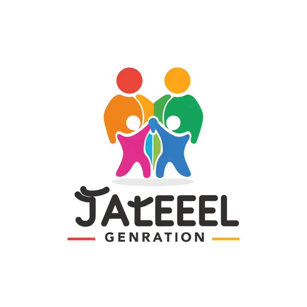 a logo design,with the text "Jaleel Generation", main symbol:Family,Moderate,clear background