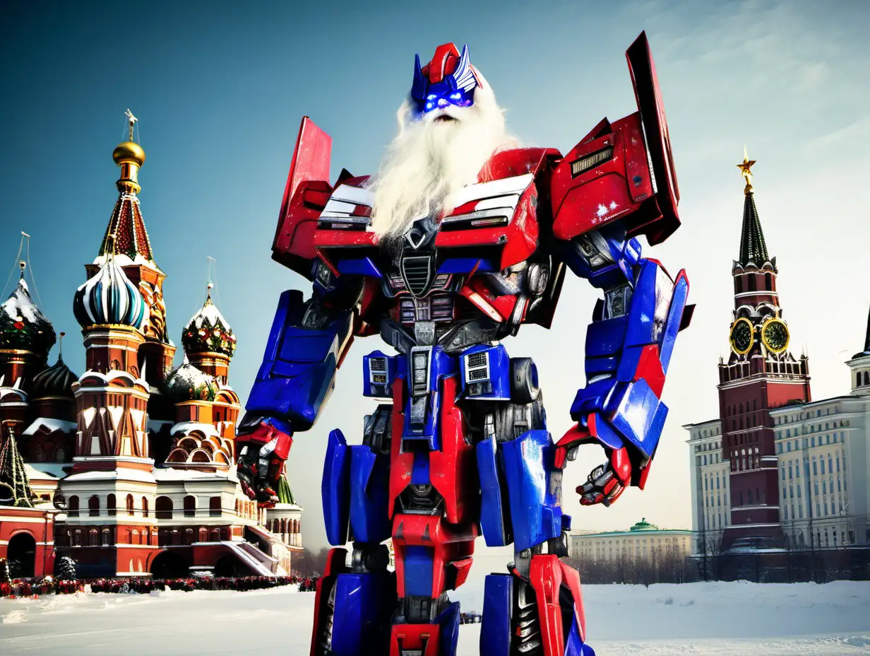 Ded Moroz Transformation Spectacle in Moscow Epic Fusion of Festive Magic and Michael Bays Transformers Style