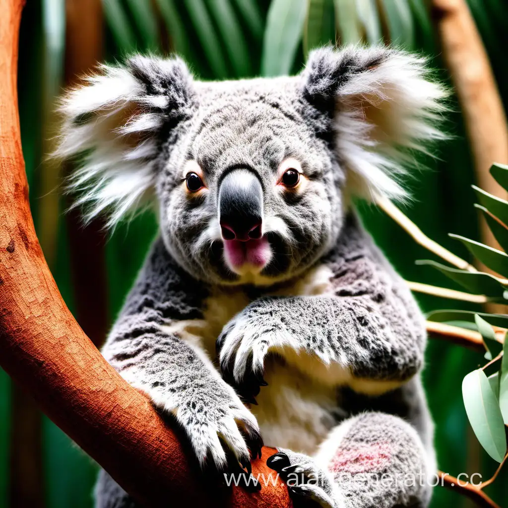 Cute-Koala-Bear-Climbing-Eucalyptus-Tree
