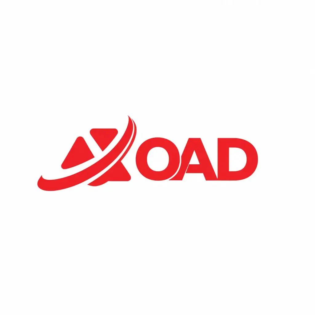 a logo design,with the text "Road", main symbol:Concise, simple in shape, natural lines, easy to understand, with a background of sophisticated light red color, red text on a white background.,Moderate,be used in Technology industry,clear background