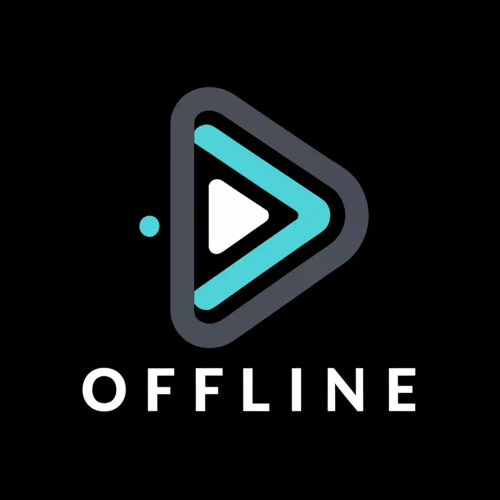 a logo design,with the text "OFFLINE", main symbol:shapes, black, white and teal,Moderate,be used in Entertainment industry,clear background