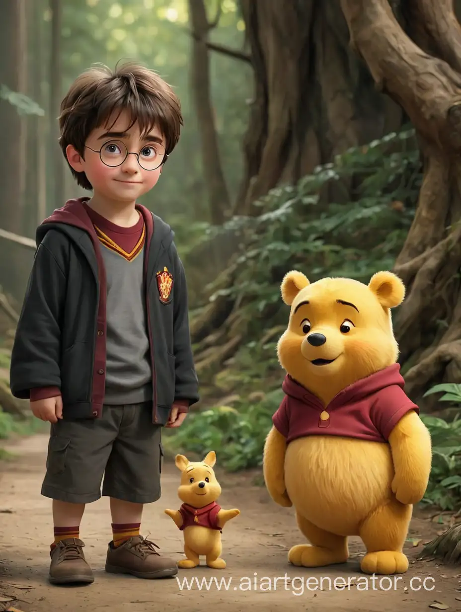 Harry-Potter-and-Winnie-the-Pooh-Iconic-Characters-Stand-Together