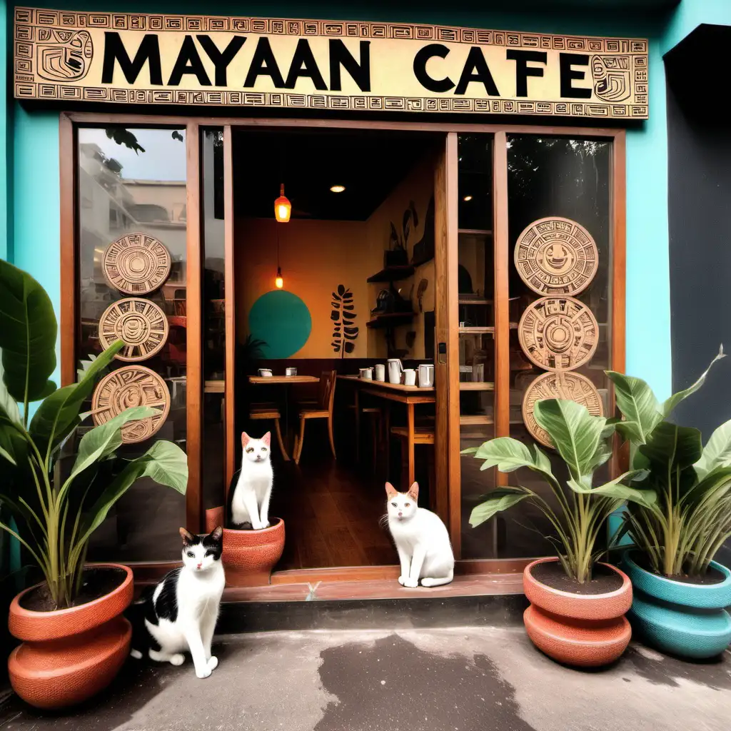 Vintage Mayan Cat Cafe Nostalgic Ambiance and Feline Charm