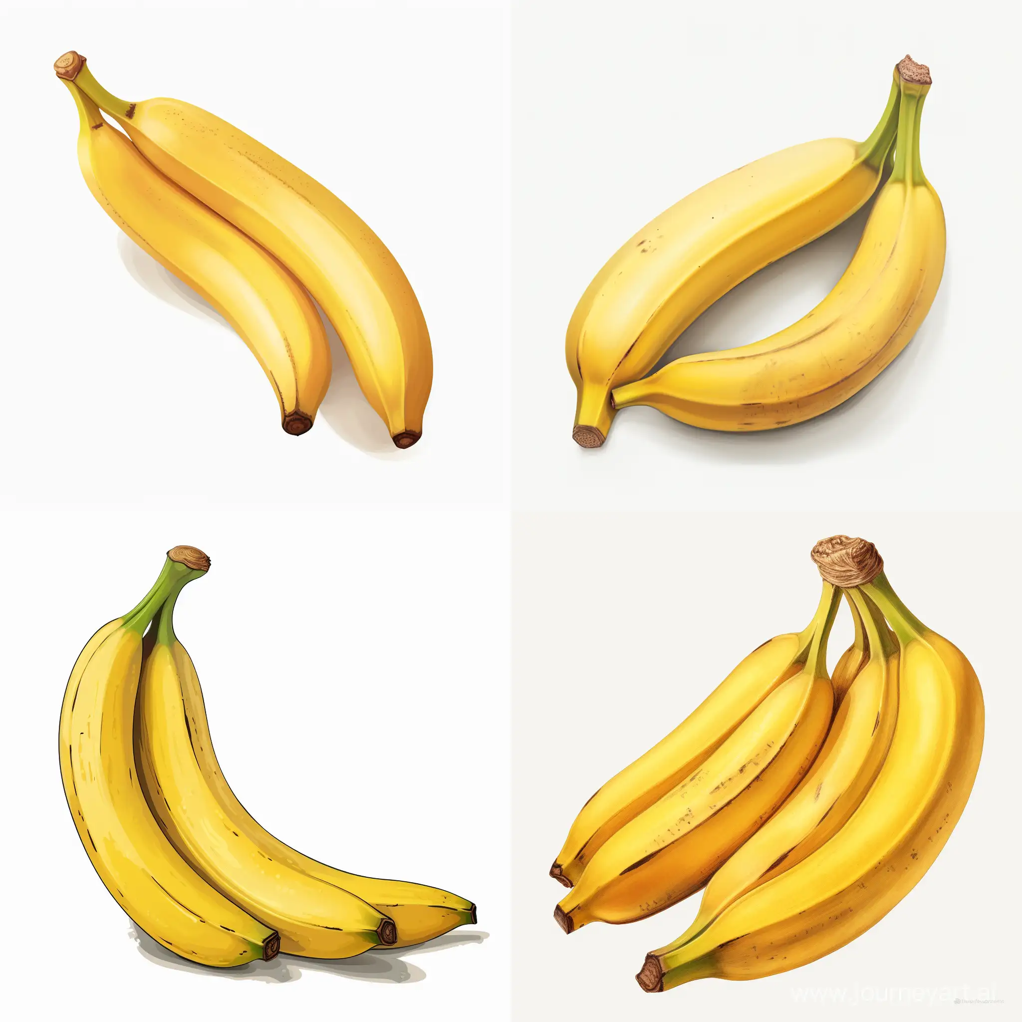 Банан на белом фоне в стиле реализм