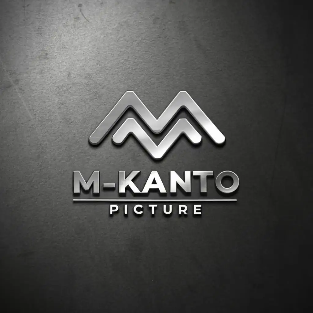 LOGO-Design-For-MKANTO-PICTURE-Minimalistic-Metal-Texture-with-AudioVisual-Theme-Typography-for-Technology-Industry