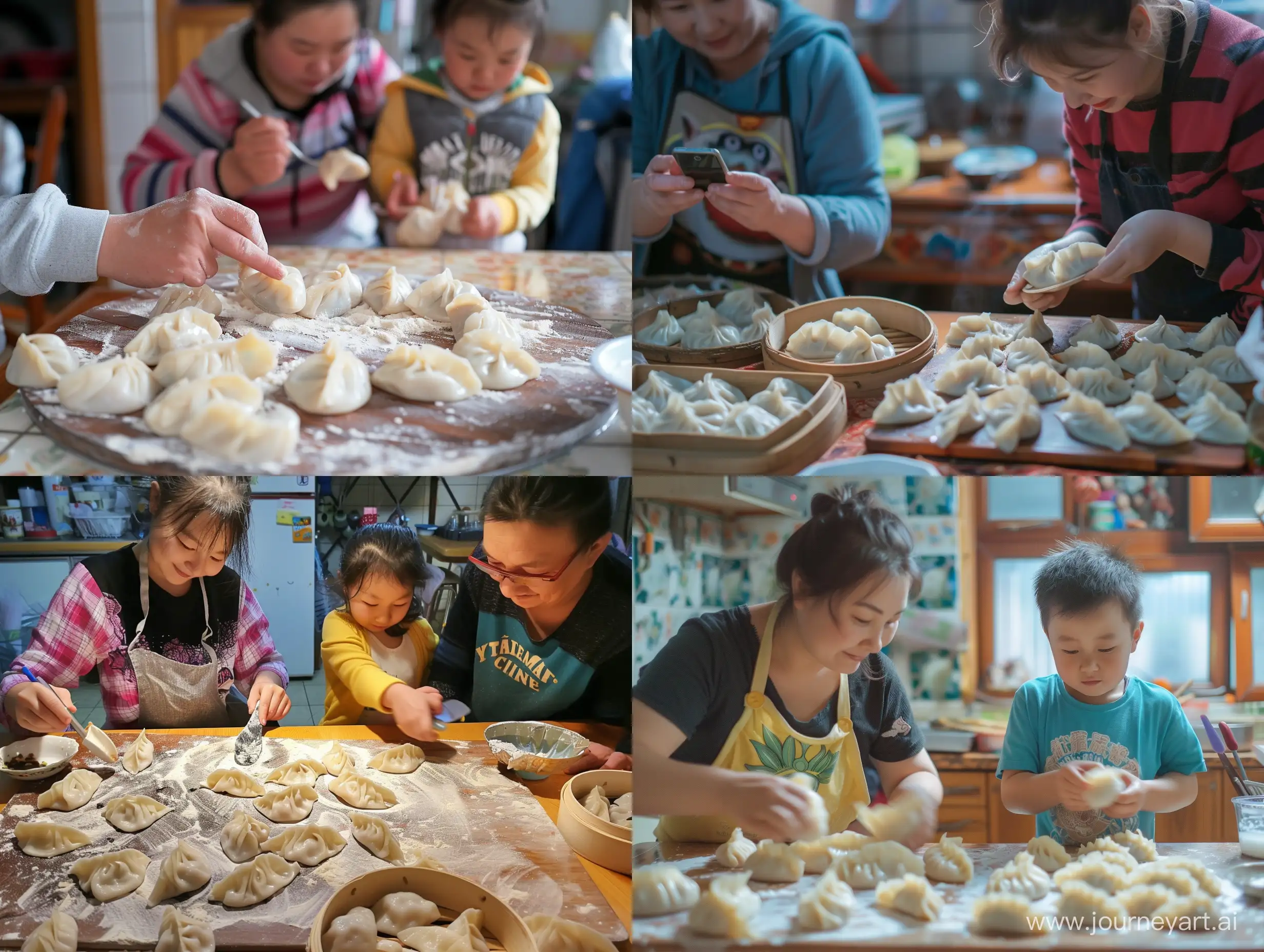Family-Making-Dumplings-Together-at-Home