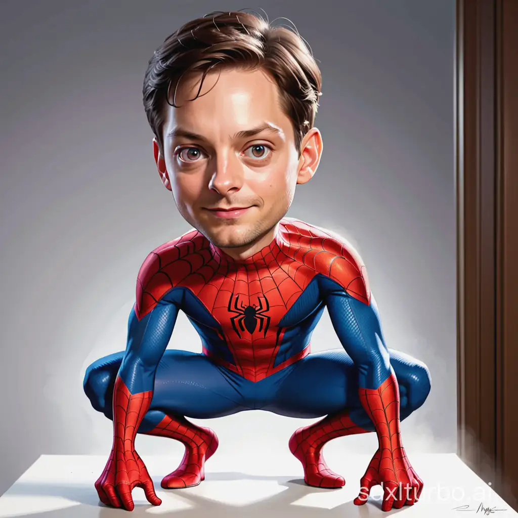 Caricature of Tobey Maguire as Spider man