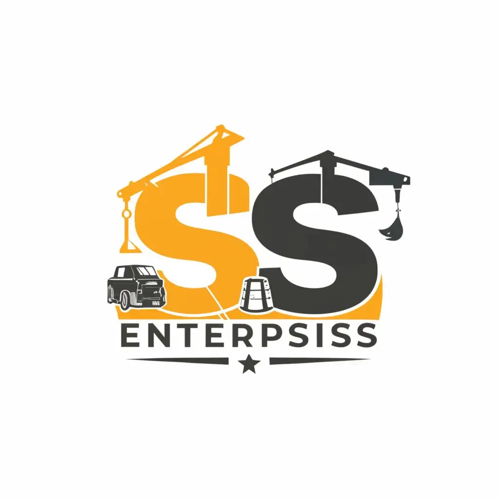logo, Construction related and it must consider SS, with the text "SS Enterprises", typography, be used in Construction industry