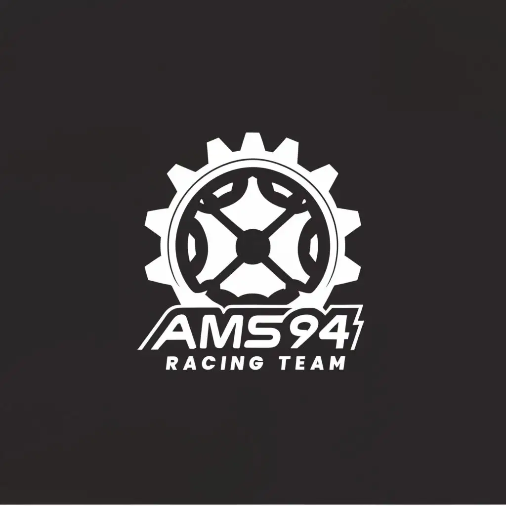 a logo design,with the text "AMS 94 RACING TEAM", main symbol:Gear,Moderate,clear background