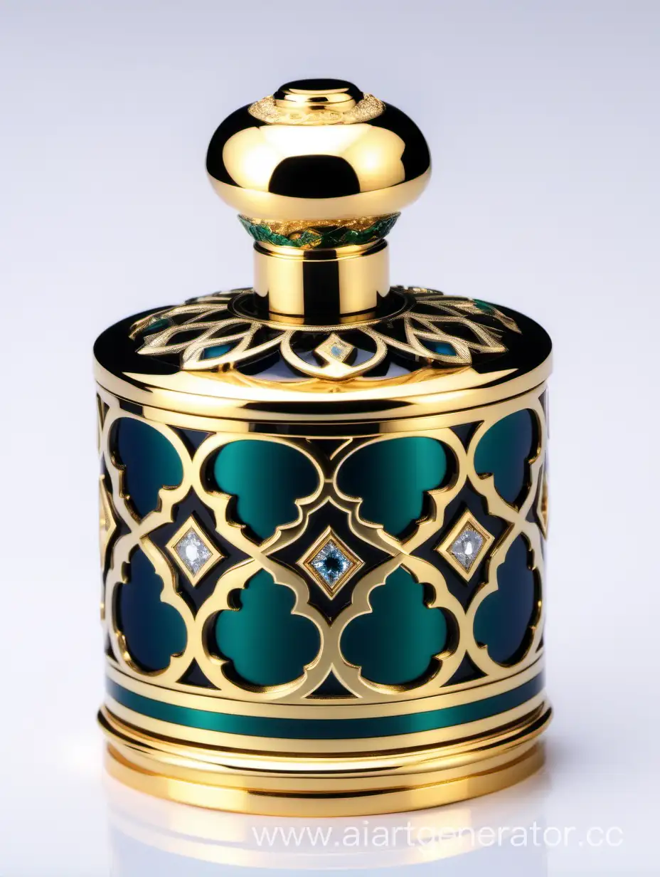 Elegant-Gold-and-Blue-Ornamental-Perfume-Bottle-Cap-with-Diamond-Accent