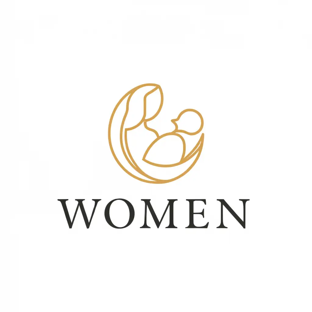 a logo design,with the text "woman", main symbol:Mother: The concept of motherhood is a powerful symbol of womanhood in many cultures. It represents nurturing, caregiving, and unconditional love.,Moderate,be used in Home Family industry,clear background