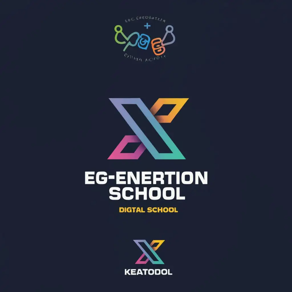 a logo design,with the text "E-generation digital school katol", main symbol:Katol,complex,be used in Education industry,clear background