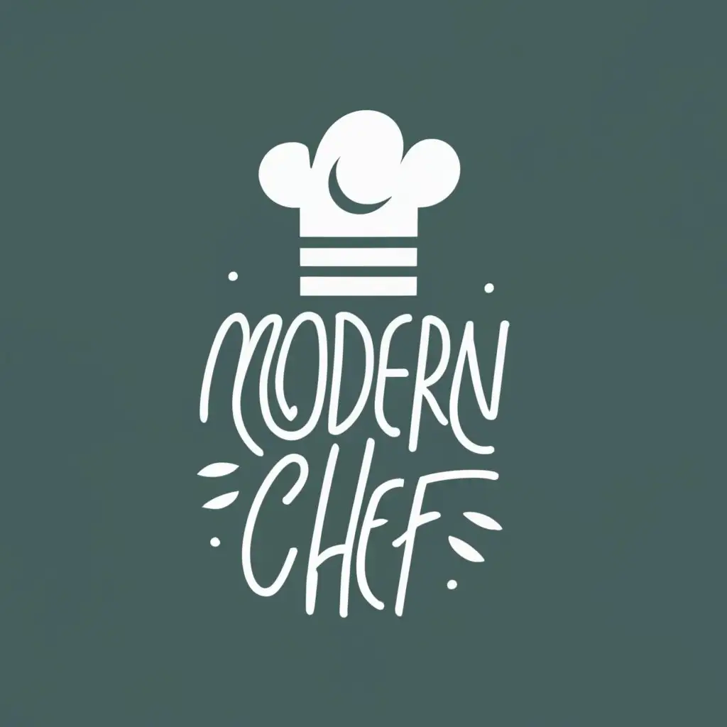 logo, chef with a hat, with the text "Modern Chef", typography, be used in Restaurant industry