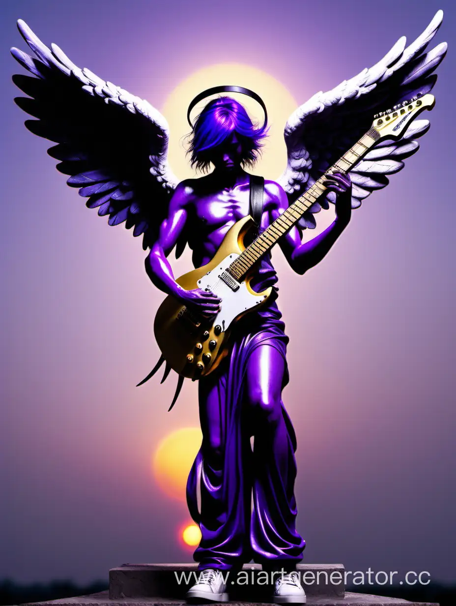 Ethereal-Angel-Guitarist-Serenades-Under-Purple-Sunset