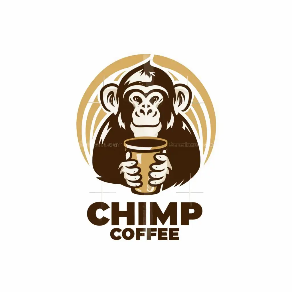 a logo design,with the text "Chimp coffee", main symbol:Chimpanzee coffee,Moderate,be used in Restaurant industry,clear background