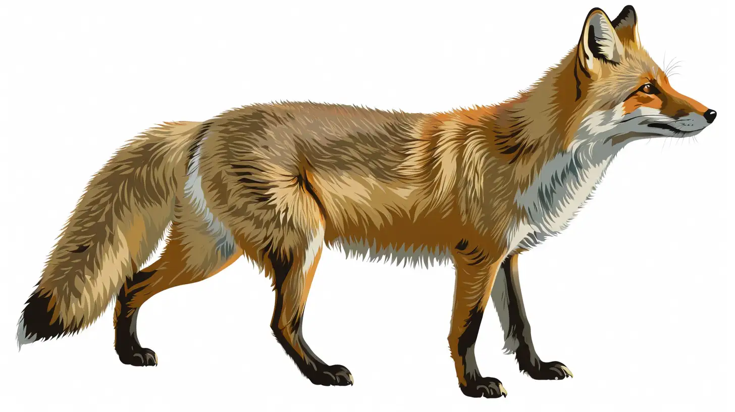 Cerdocyon thous Fox in Minimalistic Vector Art