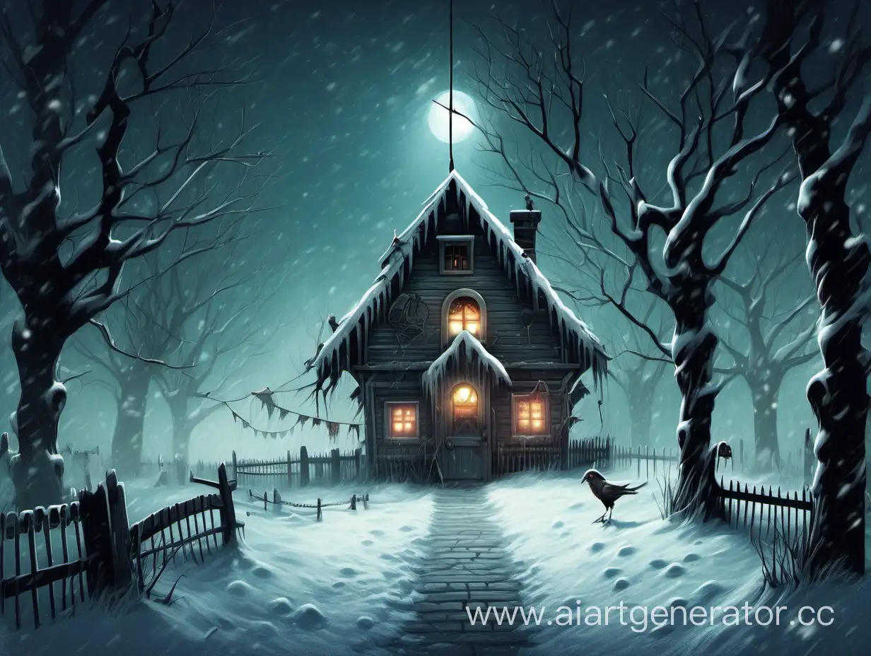 Creepy-Cuckoo-Night-Snow-Line-Mysterious-Game-Inscription-in-the-Snow