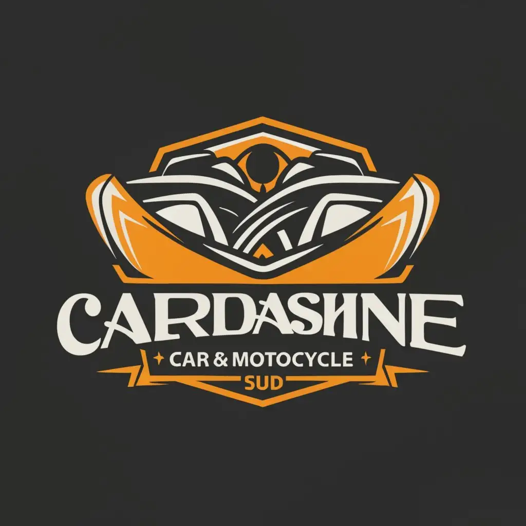 a logo design,with the text "CardaShine Car & Motorcycle Suds", main symbol:Elegance, excellence, exceptional, awesome, brilliant,complex,clear background