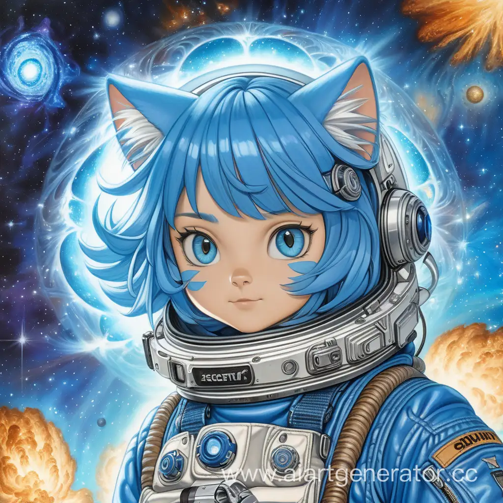 Blue-Cat-Humanization-in-Space-Supernova-Girl-in-Spacesuit