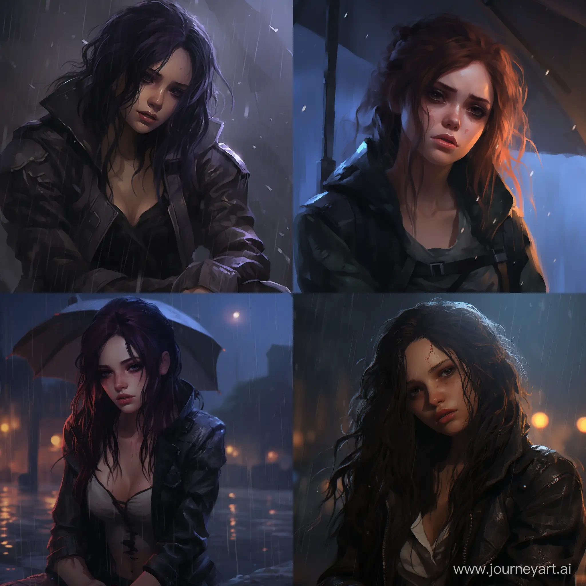 Caitlyn-from-League-of-Legends-Expresses-Profound-Sadness-in-the-Rain