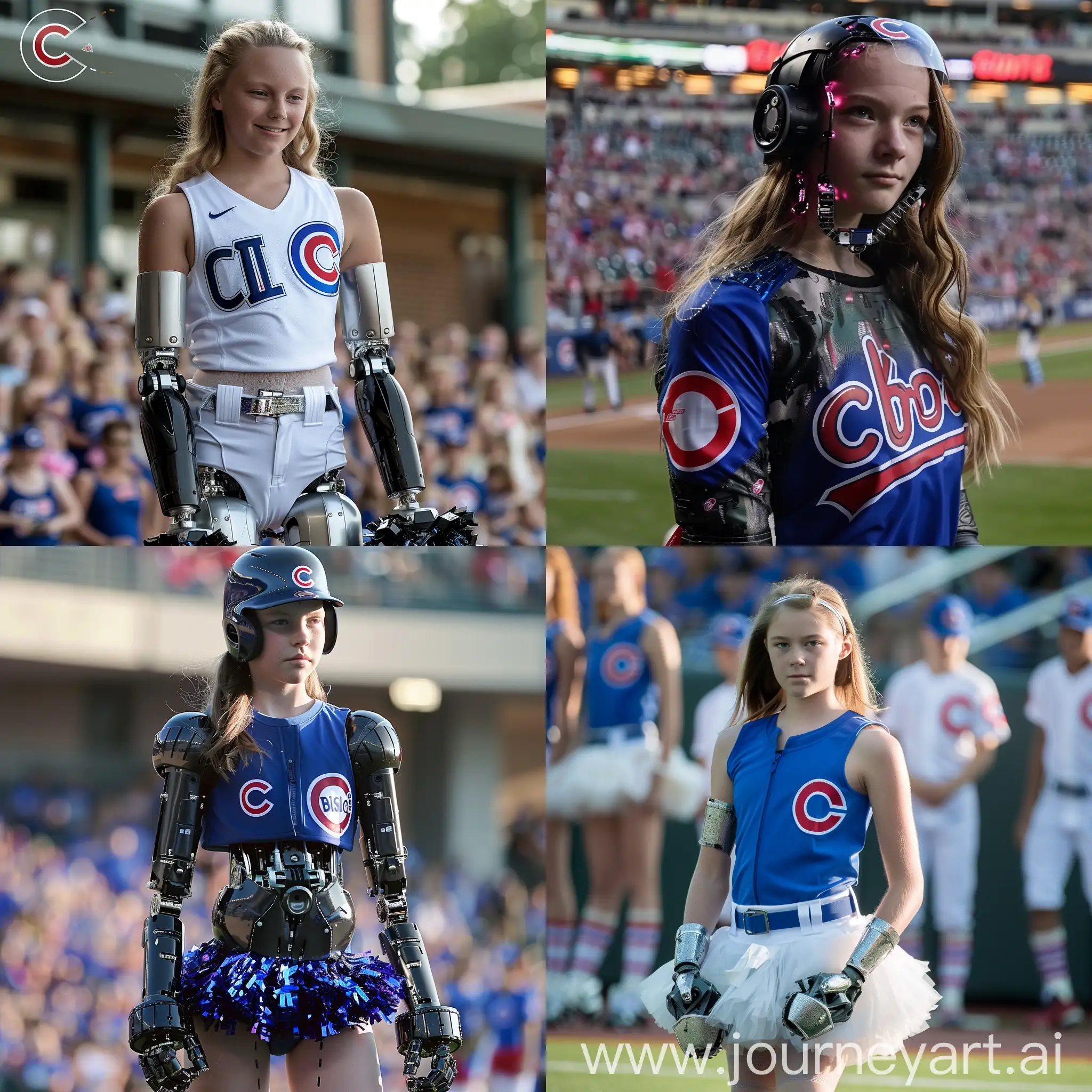 Chicago Cubs 13-14 year old cheerleader, turns out to be a robot, malfunctioning