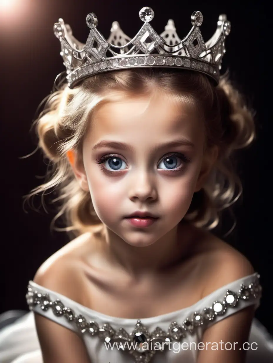 Beautiful Princess . Proud face. Big eyes. Unbelievable beauty. Crown of diamonds