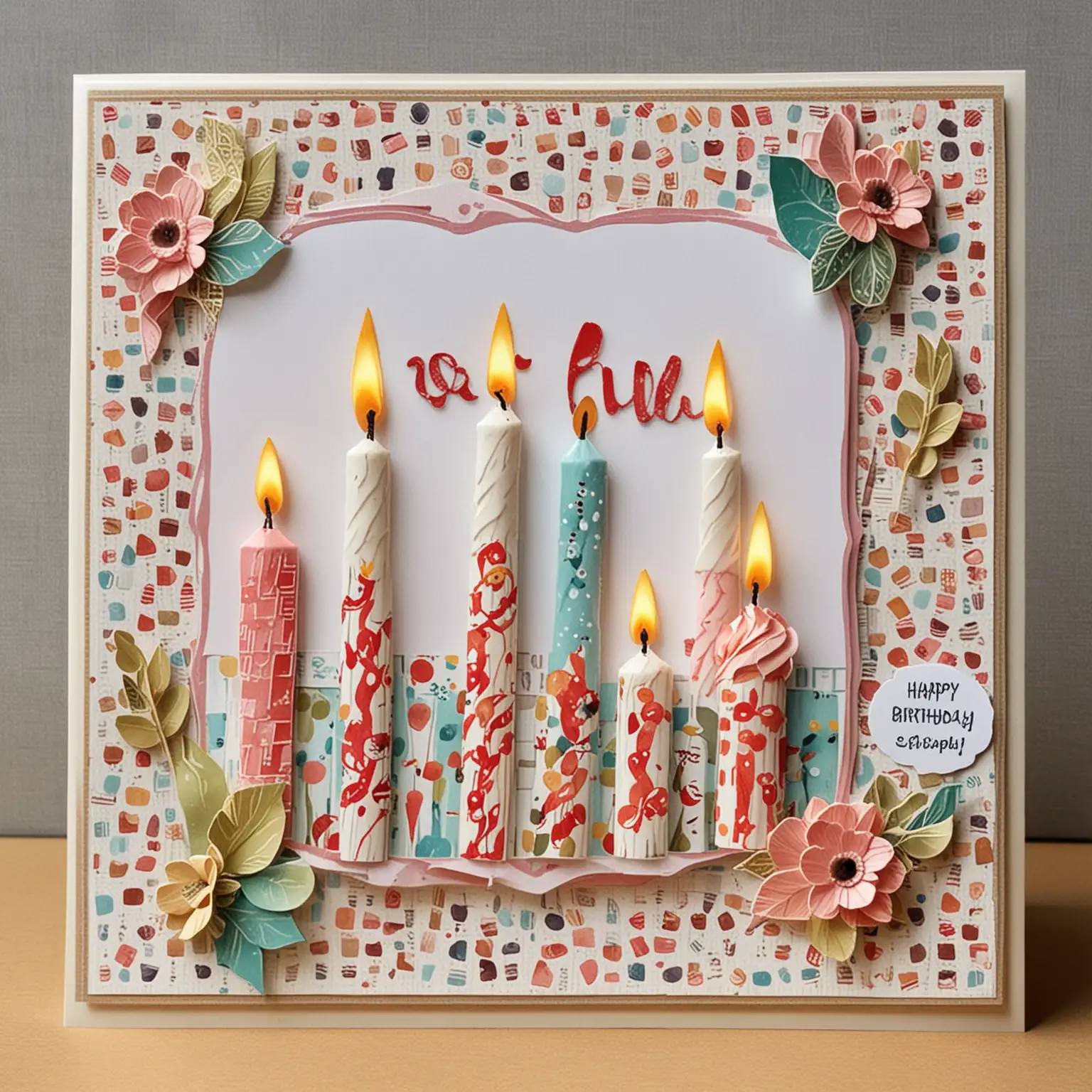 Adult Birthday Celebration Scrapbooking Card with Candles