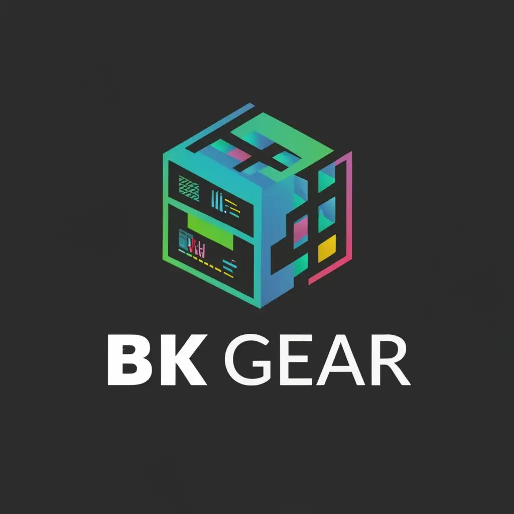 a logo design,with the text "BK GEAR", main symbol:computer,Moderate,be used in Technology industry,clear background
