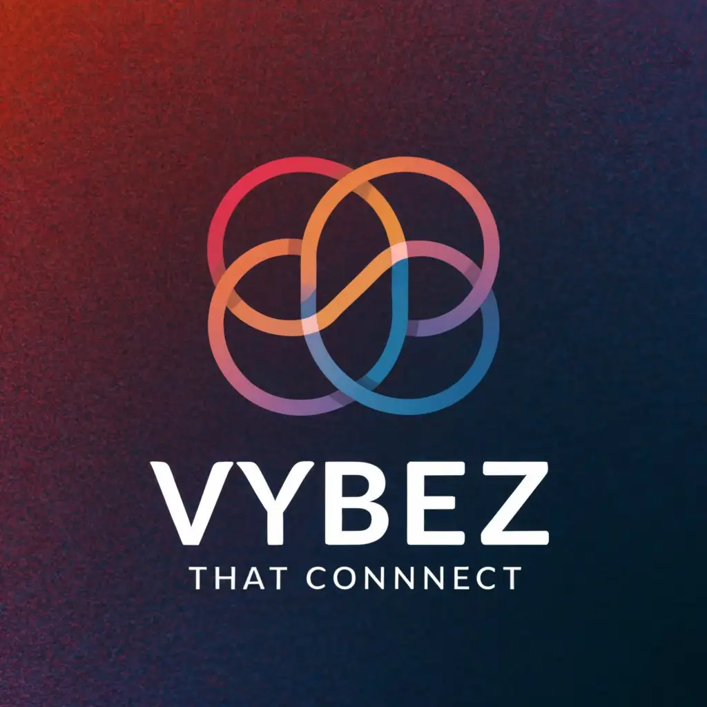 a logo design,with the text "Vybez That Connect", main symbol:including a touch of orange energy color to express good energy and vibrant slightly emerging watercolor colors to give focused, caring, honest color energy, and a food attraction color,complex,clear background