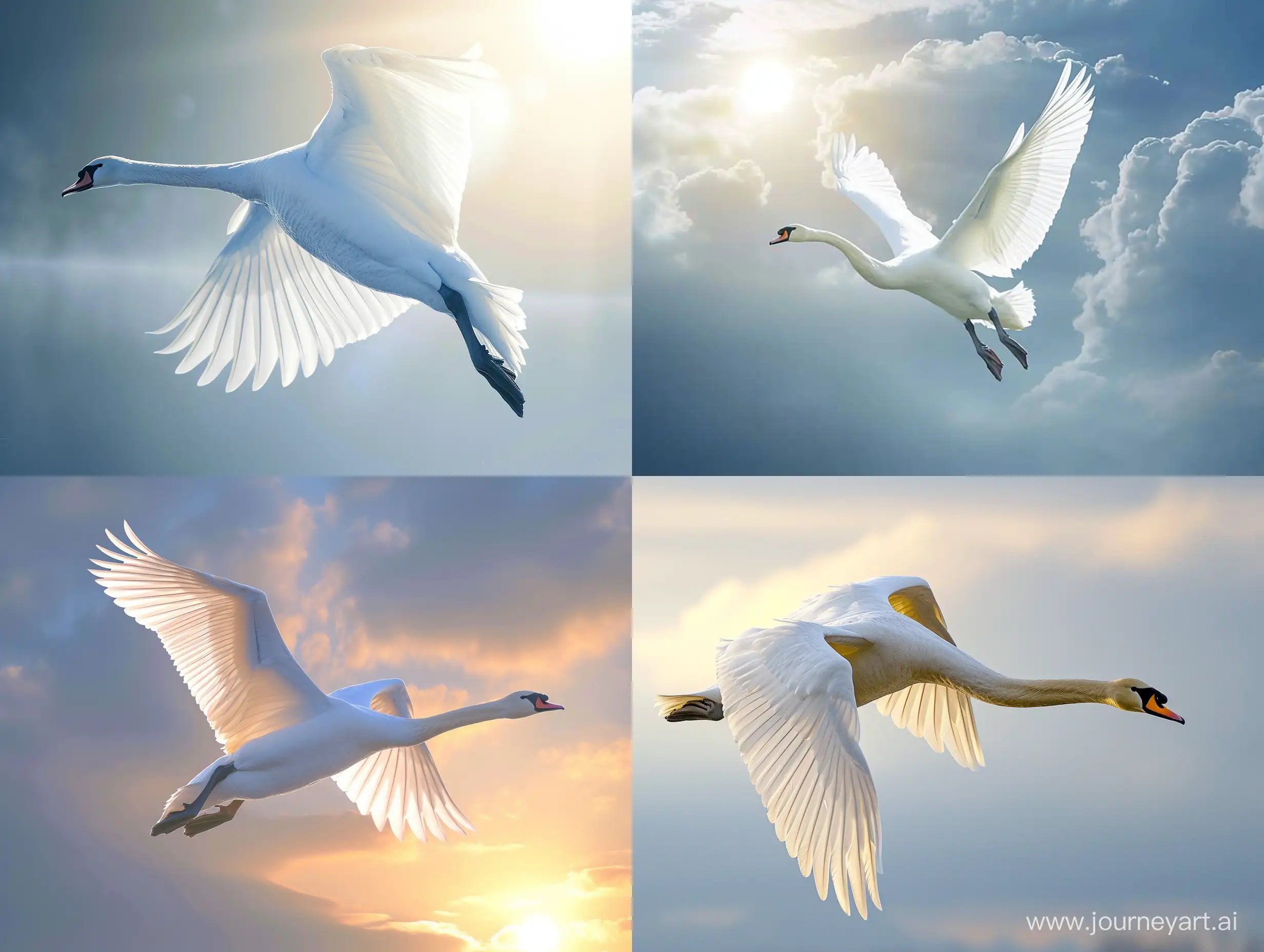 Graceful-White-Swan-Soaring-in-Prayerful-Flight