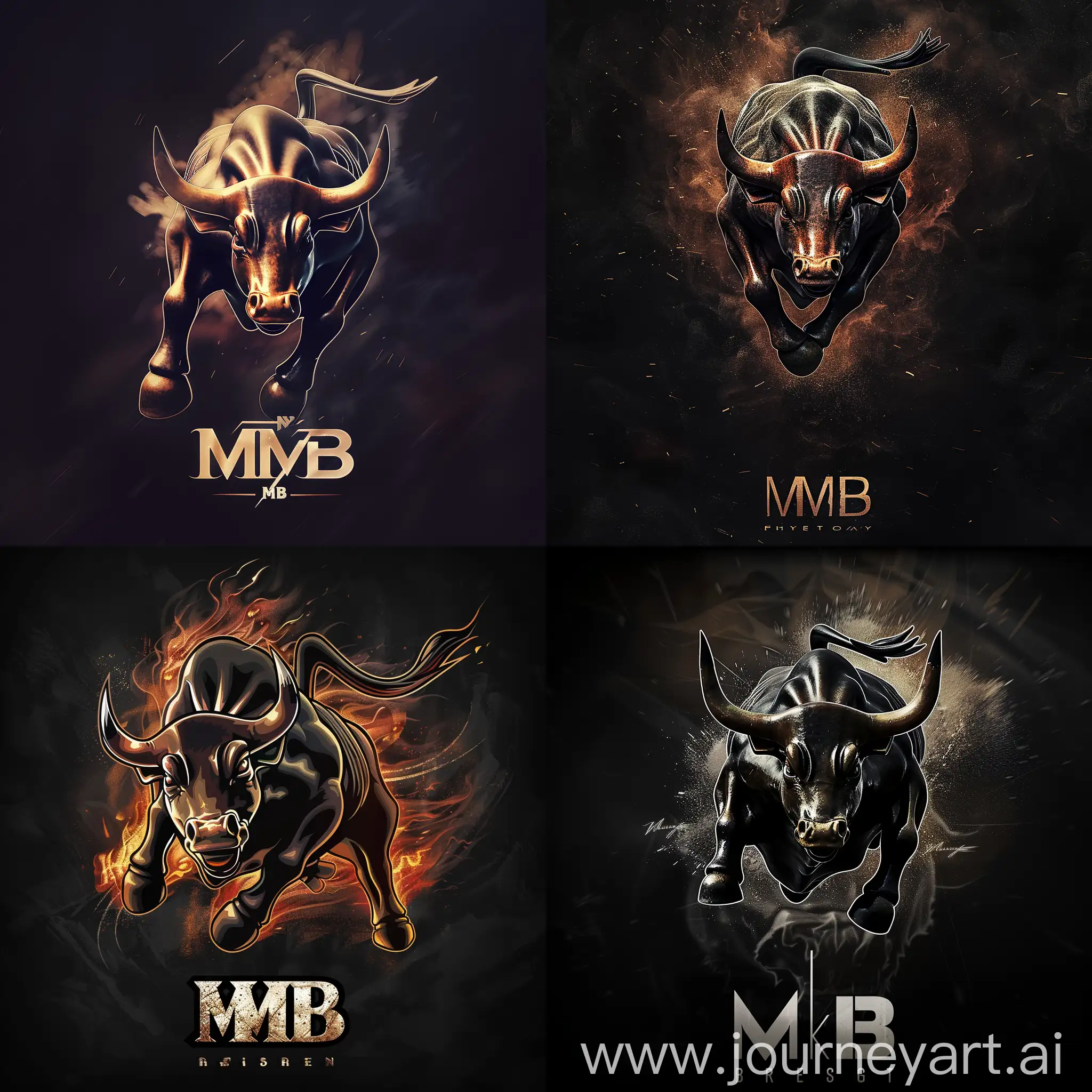 Dynamic-Bull-Leaping-Logo-Design-for-Brand-MB