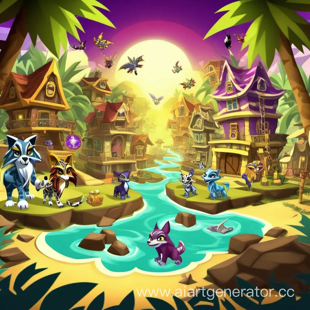 Animal Jam, мир Джамаа. Обои на рабочий стол .