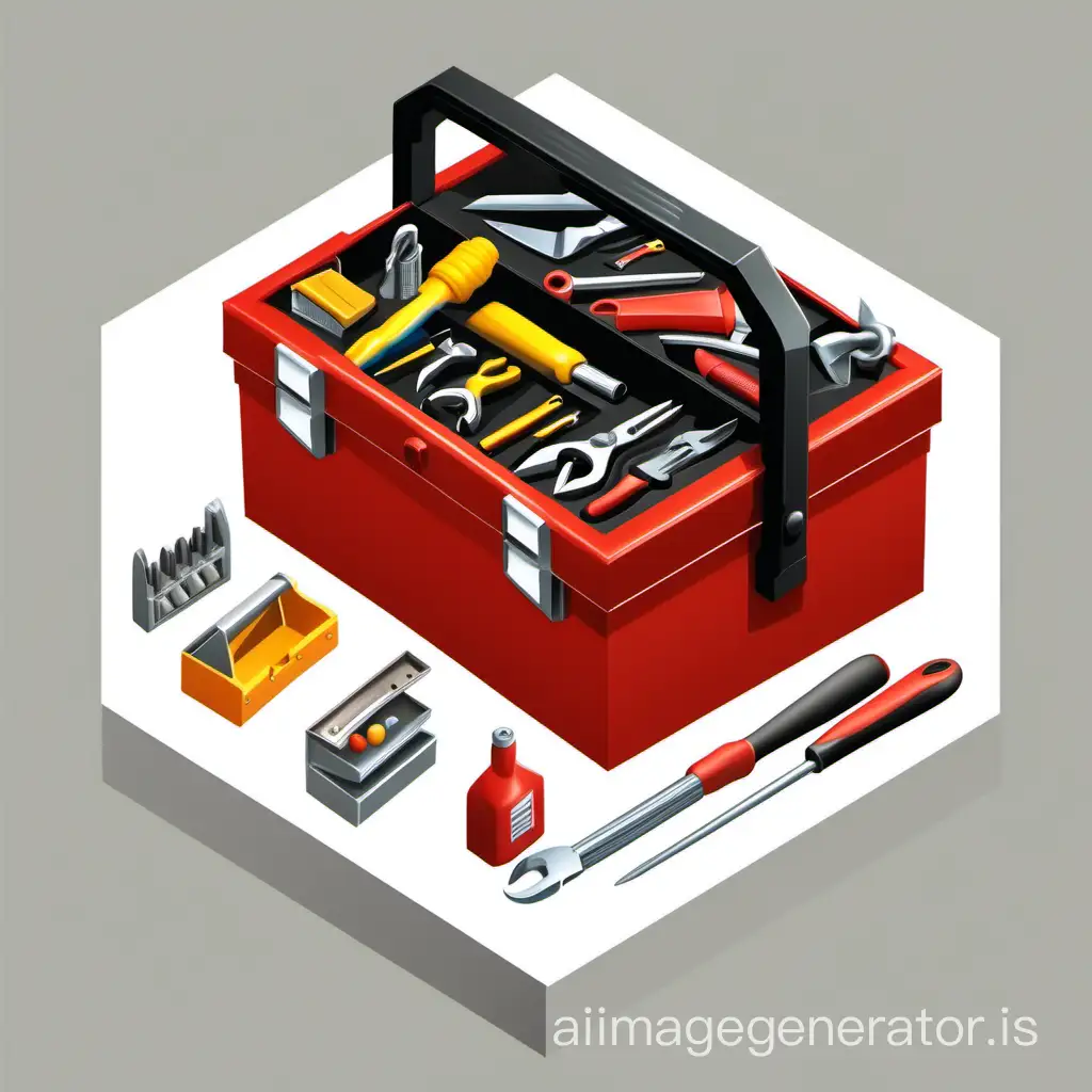 Isometric-Toolbox-on-White-Background